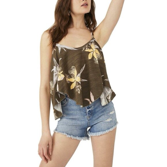 We the Free People Green Hey Girl Floral Tank Top Size Large - Picture 9 of 9